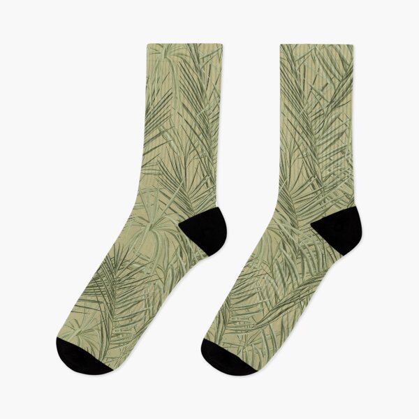 Item preview, Sage-green tropical foliage pattern  on a  green background designed and sold by ANAKOTO.