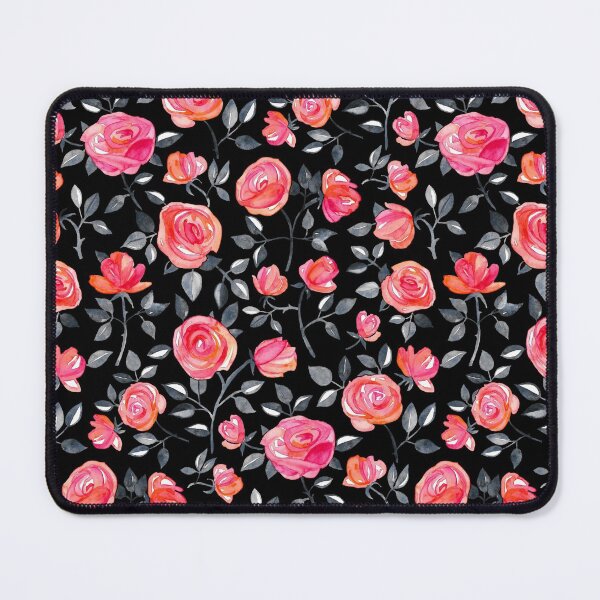 Item preview, Roses on Black - a watercolor floral pattern designed and sold by micklyn.
