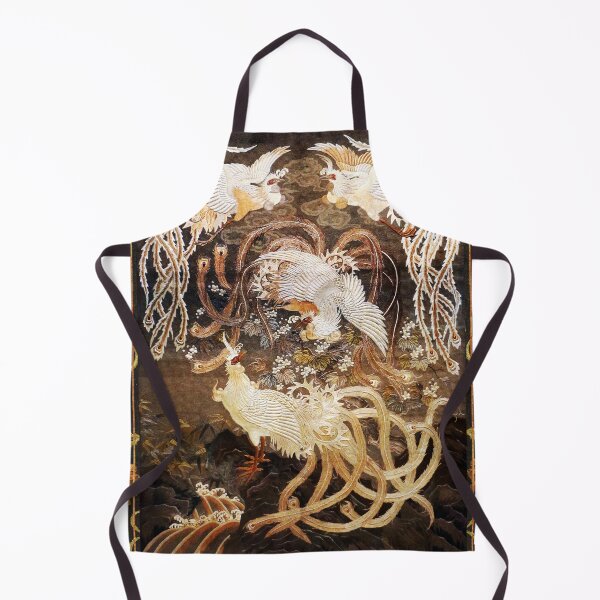 Item preview, FLYING WHITE PHOENIXES AMONG FLOWERS Antique Japanese Floral designed and sold by BulganLumini.