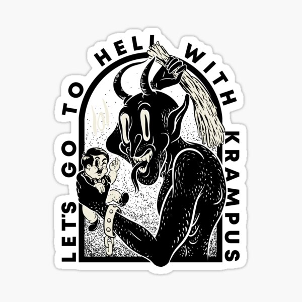 Item preview, Krampus - Lets go to Hell with Krampus | Krampusnacht Xmas Devil Occult Meme Evil Santa Memes Austrian Naughty Bad Children Antisanta Funny LOL Christmas Ugly Holiday Sweaters Funny New Year 2022 designed and sold by Any Color Designs.