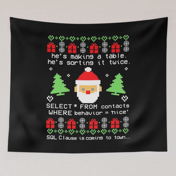 Item preview, Funny Works Coder Santa Claus SQL Clause Is Coming To Town Christmas designed and sold by LKTankdesign.