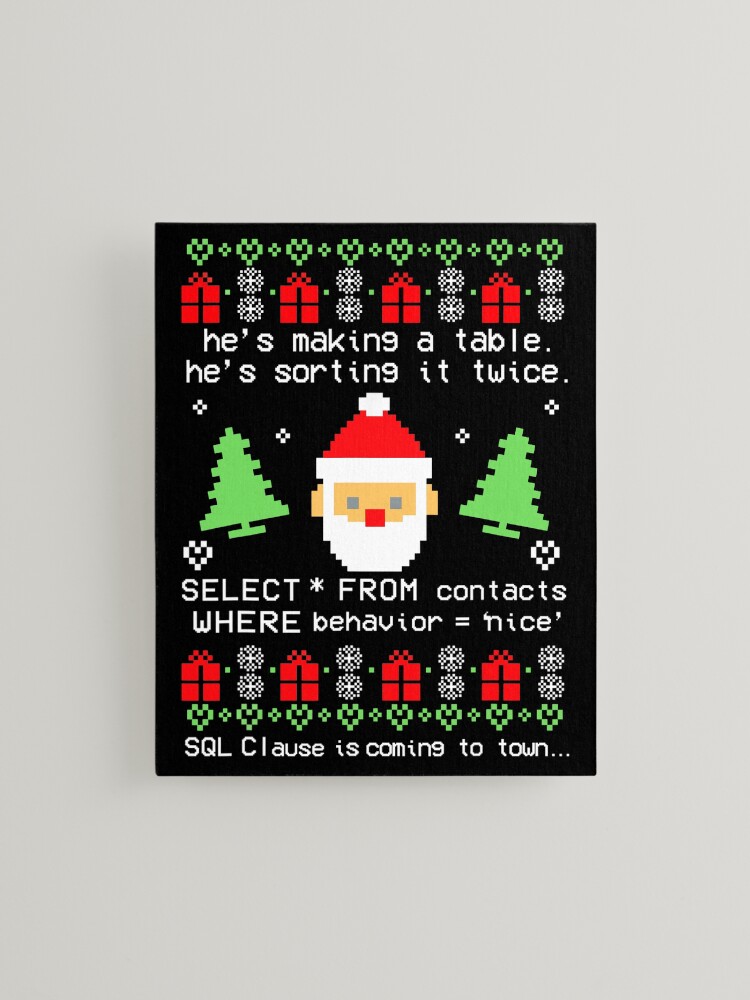 Funny Works Coder Santa Claus SQL Clause Is Coming To Town