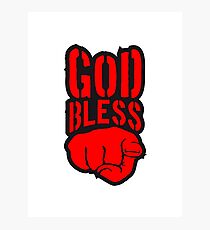 bless god bless you finger show hand funny god jesus logo design Photographic Print