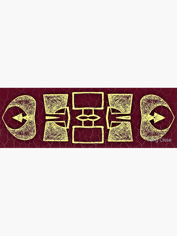 "African Wax Abstract Symbols Textile Design Red Earth" Sticker for