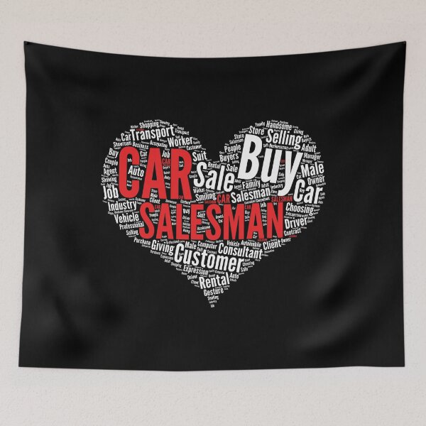 Item preview, Car Salesman Heart Shape Word Cloud Design print designed and sold by theodoros20.