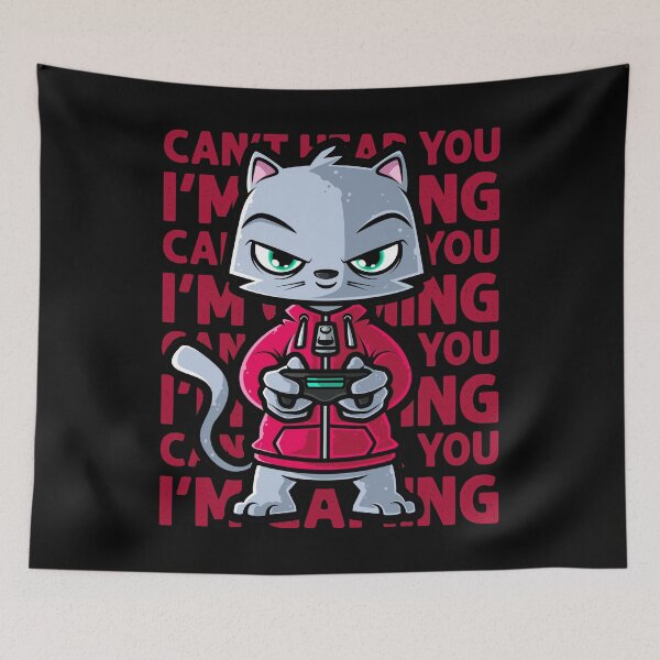 Item preview, Can't Hear You I'm Gaming - Nerd Kitten Cat Gaming product designed and sold by theodoros20.
