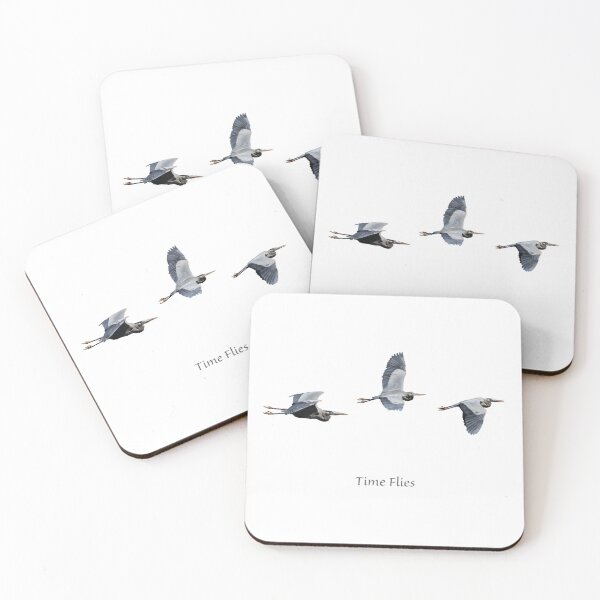 Item preview, Three Herons Flying Time Flies Clock designed and sold by PaulKPhoto.