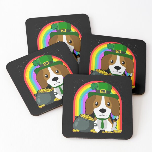 Item preview, Beagle Rainbow Irish Clover St Patrick Day Dog Gift graphic designed and sold by theodoros20.