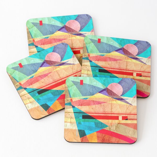 Item preview, Geometric Abstract Design - Gold, Turquoise, Red, Pink, Purple, Yellow  designed and sold by SpArtk.