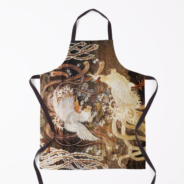 Item preview, FLYING PHOENIXES AMONG WHITE FLOWERS Antique Japanese Floral designed and sold by BulganLumini.