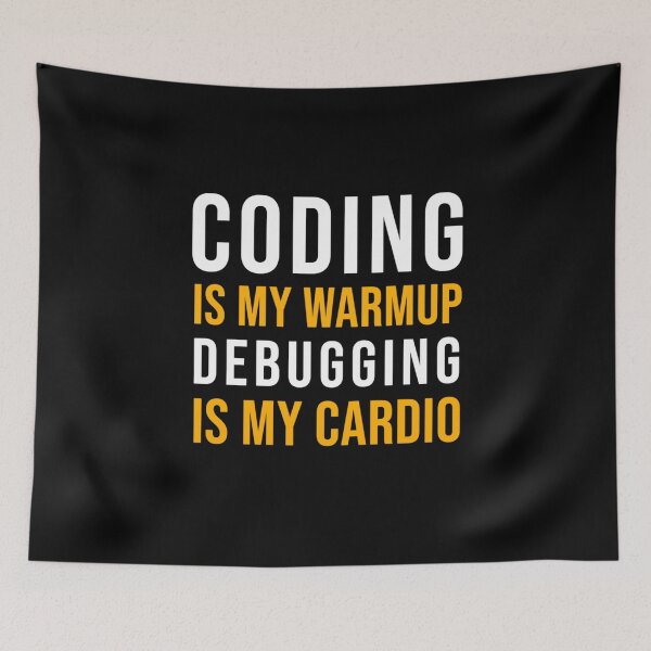 Item preview, Funny Works Coding Is My Warmup Debugging Is My Cardio - Developer Coder designed and sold by CHTankdesign.