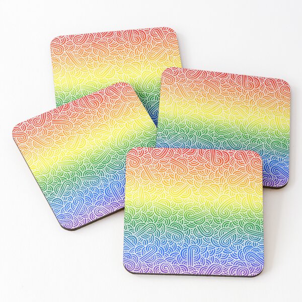 Item preview, Ombré LBGTQ colours and white swirls doodles designed and sold by savousepate.