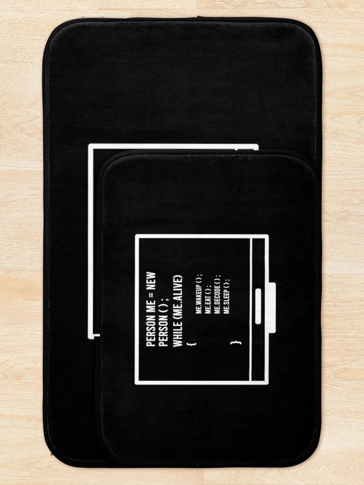 Thumbnail 5 of 6, Bath Mat, Funny Works Coding Programming Computer Programmer Tee designed and sold by CHTankdesign.