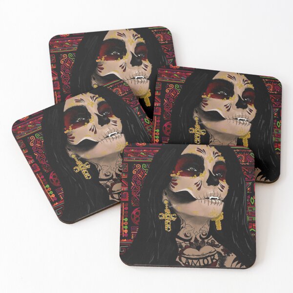La Calavera Rosa Coasters (Set of 4)
