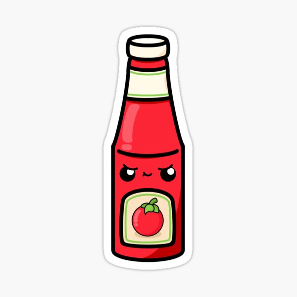 "Cute Cartoon Tomato Ketchup Tomato Sauce Kawaii" Sticker for