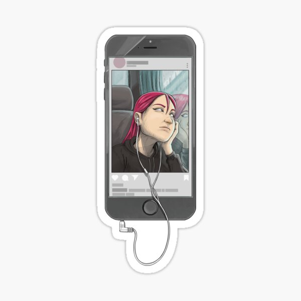 Item preview, Girl listening to music on bus designed and sold by WhoanaKeli.