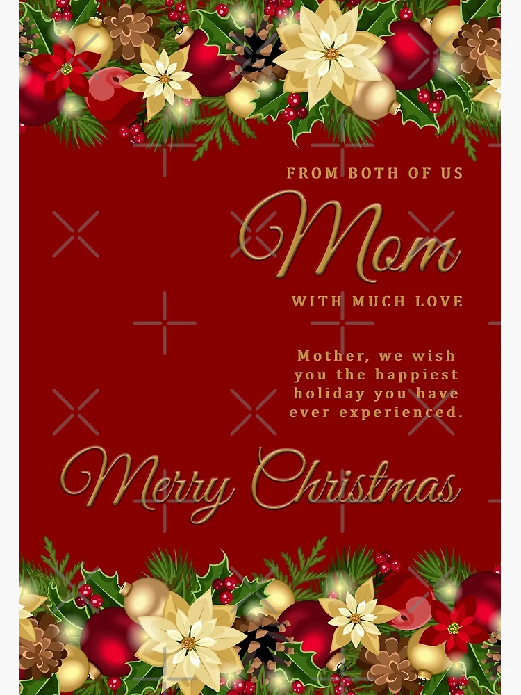 Merry Christmas Wish for Mom Greeting Card Photographic Print for Sale by  GODS4US