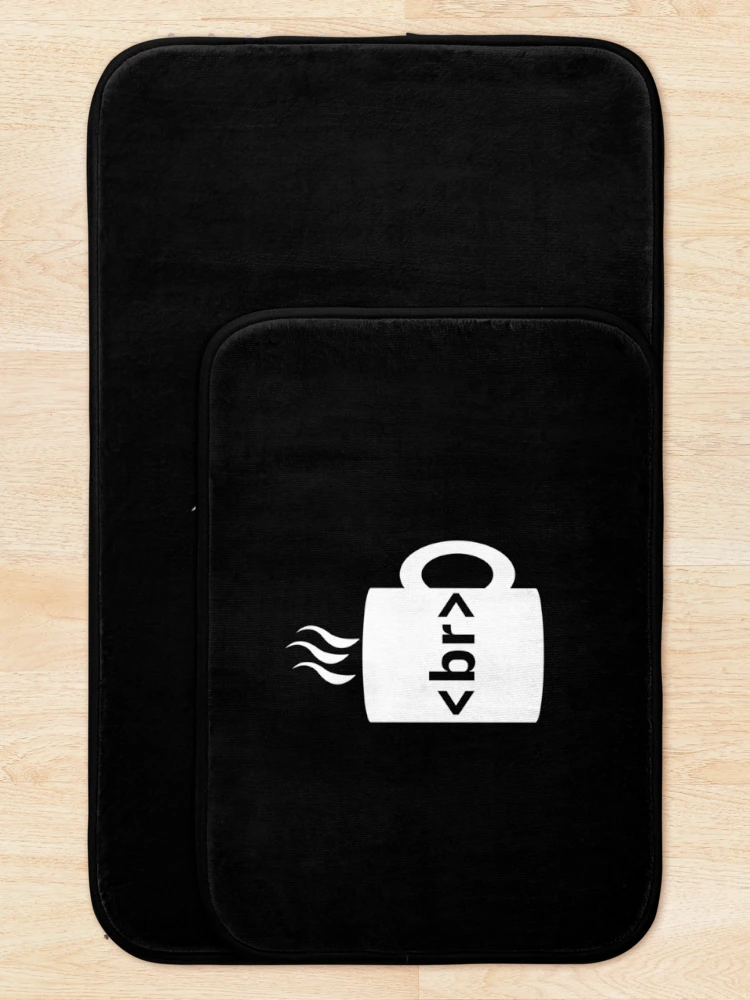 Thumbnail 5 of 6, Bath Mat, Funny Works Coffee Break JavaScript Computer Science Programmer _ Coding designed and sold by UTVankdesign.