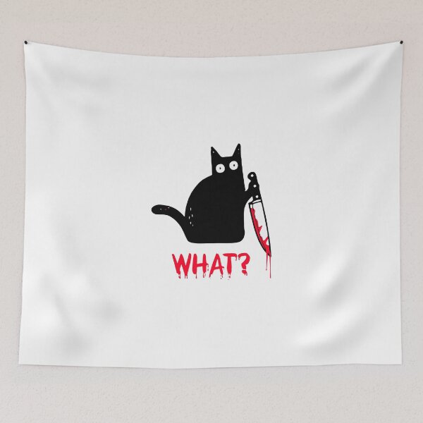 Item preview, Murderous Black Cat With Knife What Cat! designed and sold by Luxerday.