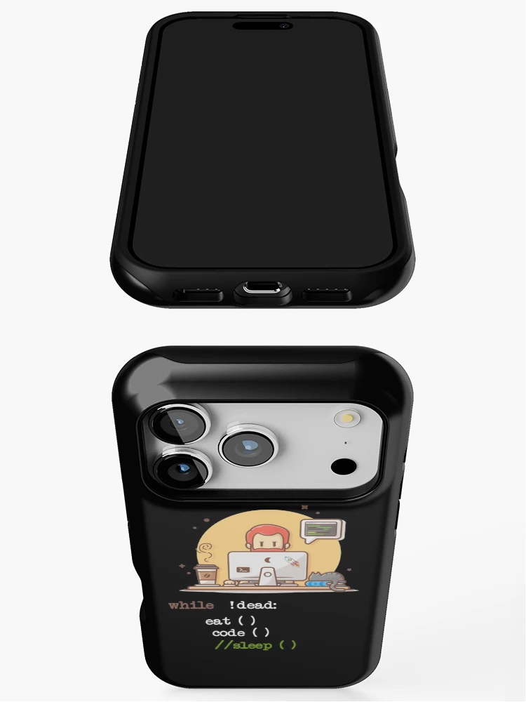 Thumbnail 3 of 4, iPhone Case, Funny Works Coffee Cat IT Program Code Programmer Coder Computer Science designed and sold by UTVankdesign.