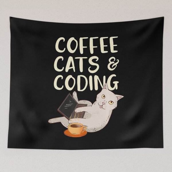 Item preview, Funny Works Coffee, Cats, and Coding Funny Programmer designed and sold by UTVankdesign.