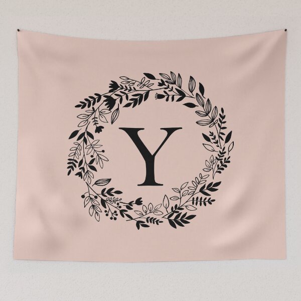 Item preview, Letter Y with Floral Wreath - Initial Y - Monogram Art designed and sold by thelustrous.
