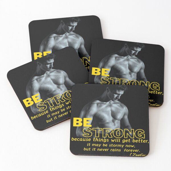 Item preview, BE STRONG / Motivational quote / Never GiveUp / T-Shirts and Sweaters and Posters and magnet Stickers and Bottles & glasses designed and sold by ZaqGum.