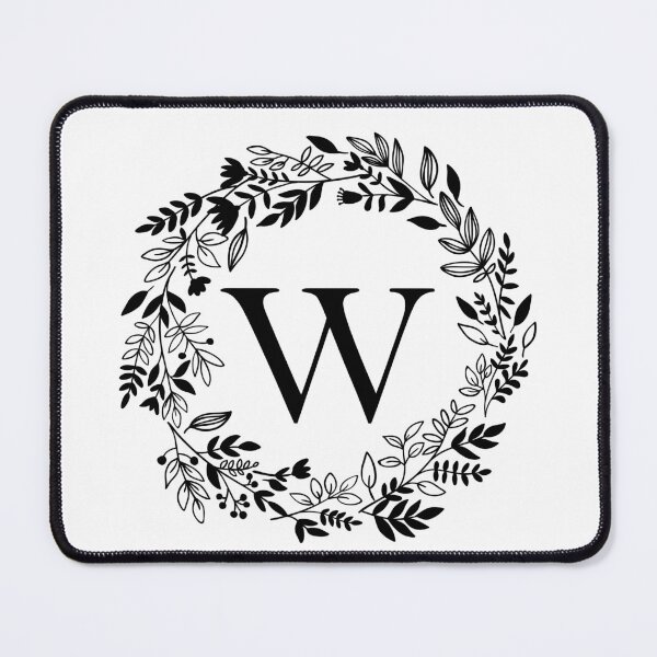 Item preview, Letter W with Floral Wreath - Initial W - Monogram Art designed and sold by thelustrous.