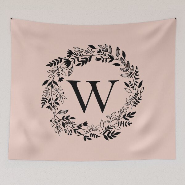 Item preview, Letter W with Floral Wreath - Initial W - Monogram Art designed and sold by thelustrous.