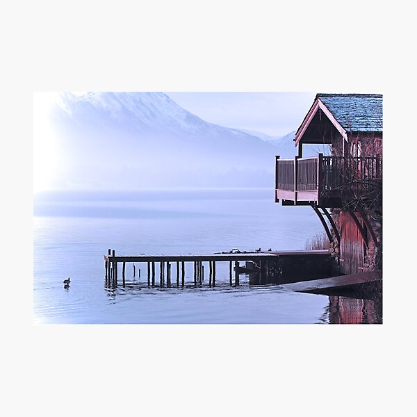 Item preview, Ullswater Boathouse in Snow designed and sold by Liz Lane.