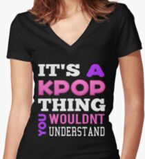 Ein KPOP THING - SCHWARZ Shirt mit V-Ausschnitt