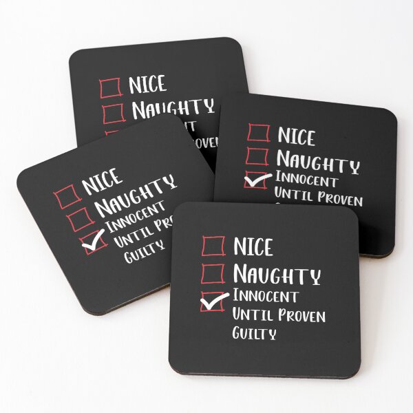 Item preview, Nice Naughty Innocent Until Proven Guilty Christmas List - Funny Christmas Saying designed and sold by RE PIXEL.