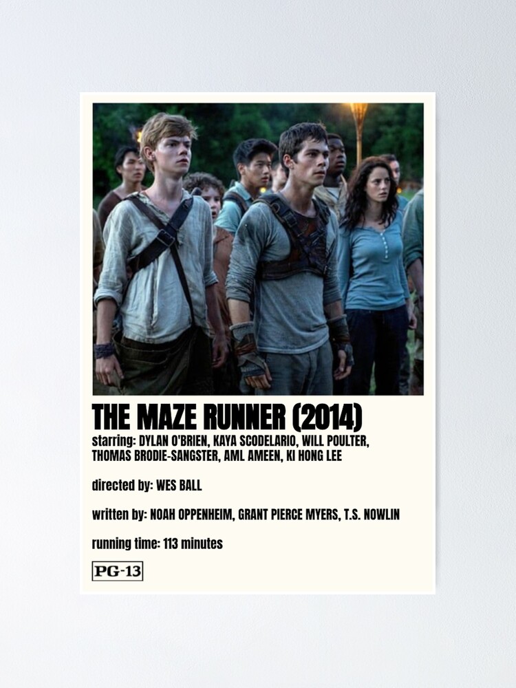 The Maze Runner Movie Poster Dylan O'brien Wall Art 