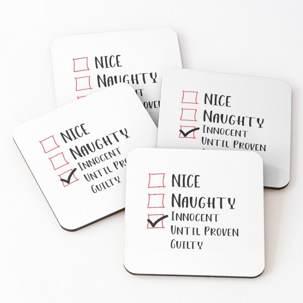 Item preview, Nice Naughty Innocent Until Proven Guilty Christmas List - Funny Christmas Saying designed and sold by RE PIXEL.