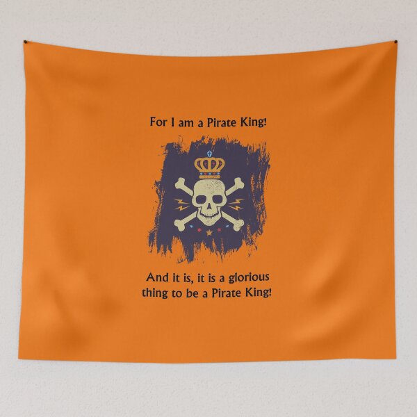Item preview, For I am a Pirate King! - dark text designed and sold by lyricalshirts.