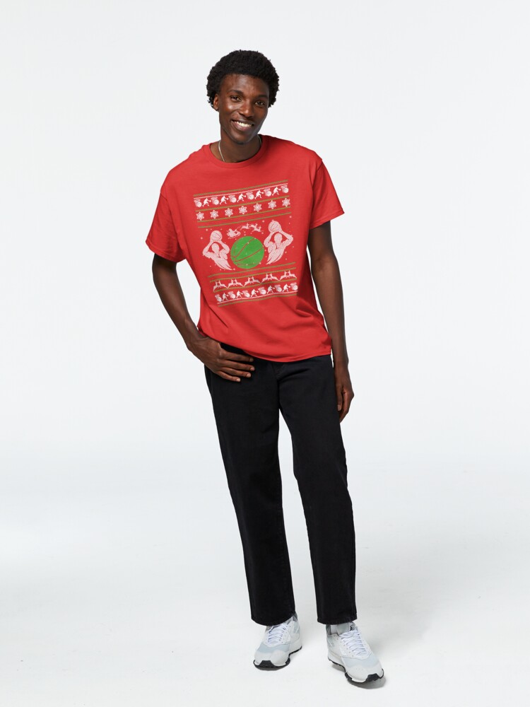 Discover Christmas Basketball Pattern Classic T-Shirt