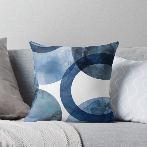 Item preview, Mid Century Modern Abstract Shapes Navy Blue designed and sold by artsandsoul.