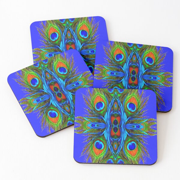 Item preview, BLUE ABSTRACT PEACOCK FEATHERS PATTERN designed and sold by sharlesart.