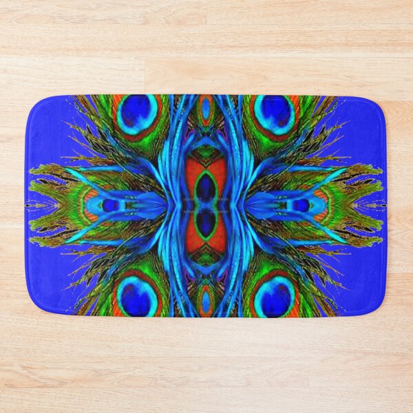 Item preview, BLUE ABSTRACT PEACOCK FEATHERS PATTERN designed and sold by sharlesart.