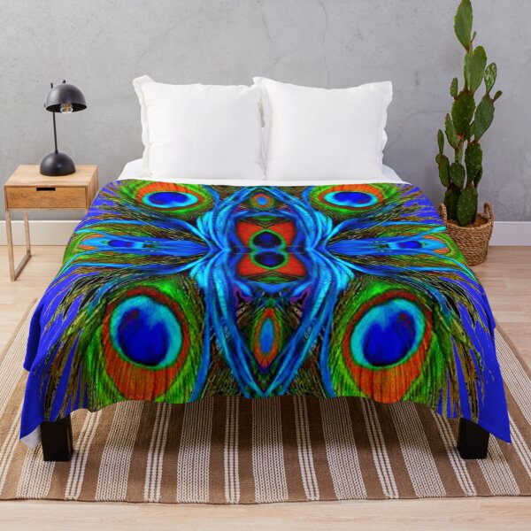 Item preview, BLUE ABSTRACT PEACOCK FEATHERS PATTERN designed and sold by sharlesart.