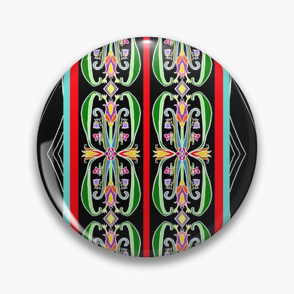 Item preview, Anishinaabe Floral Ribbonwork Strip on Black Abstract designed and sold by KarenDeLeary.