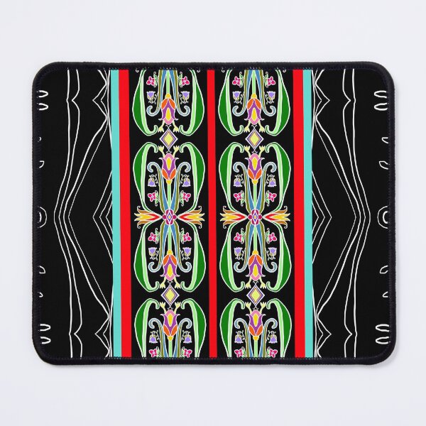 Item preview, Anishinaabe Floral Ribbonwork Strip on Black Abstract designed and sold by KarenDeLeary.