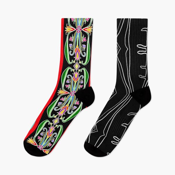 Item preview, Anishinaabe Floral Ribbonwork Strip on Black Abstract designed and sold by KarenDeLeary.