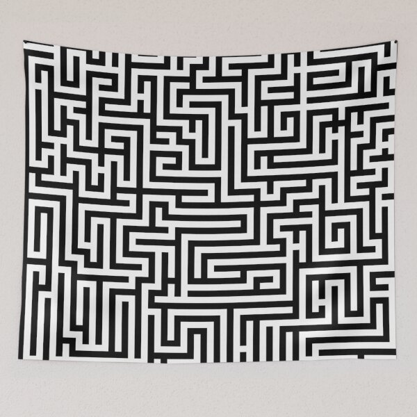 Item preview, Black and white labyrinth designed and sold by NoahDea.