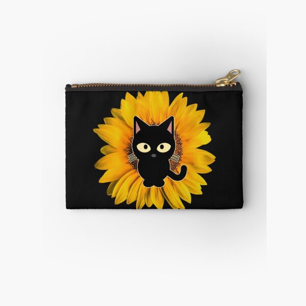 Item preview, black cat with flower cute cat with sunflower designed and sold by Hanaahashem.