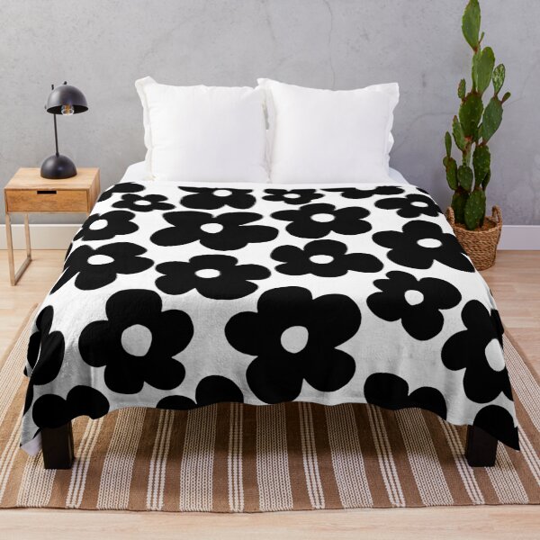 Item preview, Black Flowers - Retro Floral Pattern - Seamless Pattern designed and sold by GraphicBicycle.