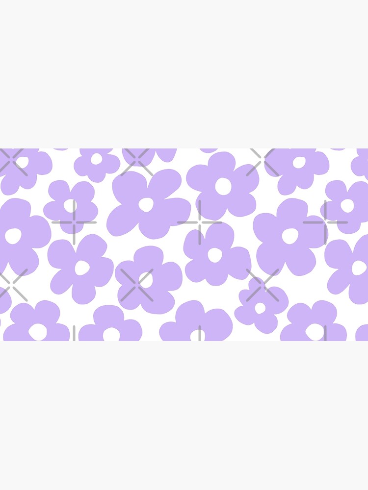 Aperçu 5 sur 5. Tapis de souris avec l'œuvre Fleurs violettes pastel - décor de motif floral vintage - modèle sans couture créée et vendue par GraphicBicycle.