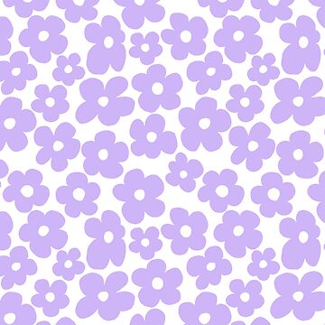Aperçu de l'œuvre Fleurs violettes pastel - décor de motif floral vintage - modèle sans couture de GraphicBicycle