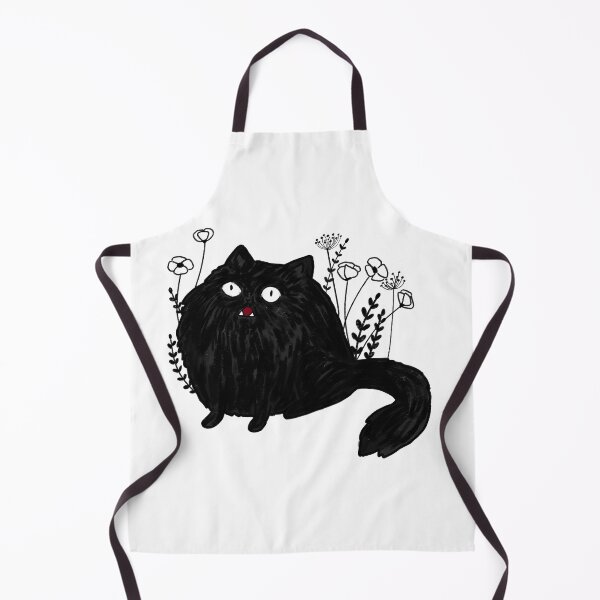 Item preview, Funny fluffy black cat with flowers designed and sold by Mayarart.