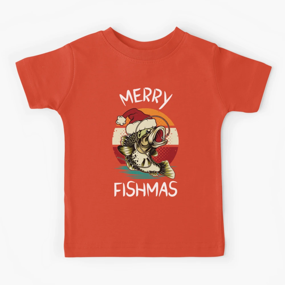 Funny Christmas PJ Shirts, Christmas Bass Fishing T-Shirt & Gifts -  Christmas Bass - Kids T-Shirt